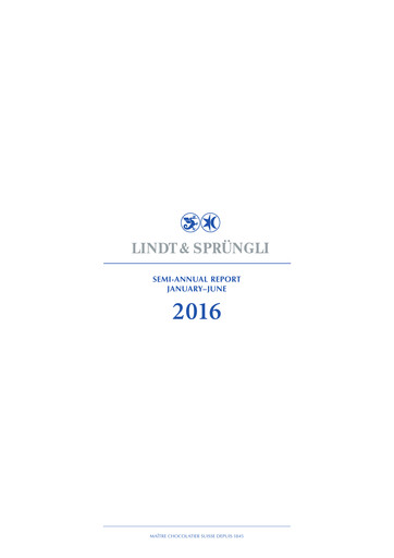Miniature Chocoladefabriken Lindt & Sprüngli Rapport semestriel 2016-h1