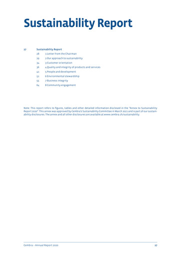 Vorschaubild Cembra Money Bank Nachhaltigkeitsbericht 2020