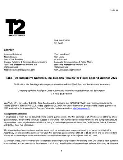 Miniature Take-Two Interactive
 Rapport trimestriel 2025-q2