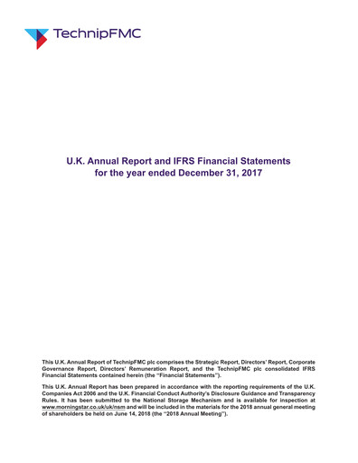 Vorschaubild TechnipFMC
 Jahresbericht 2017