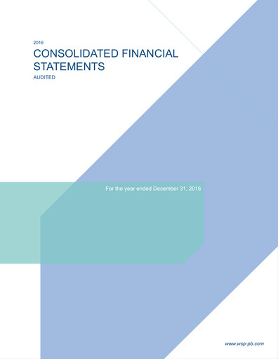 Thumbnail WSP Global
 Financial Statement 2016