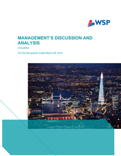 Vorschaubild WSP Global
 Quartalsbericht 2014-q1