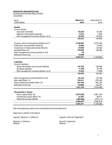 Thumbnail Whitecap Resources Quarterly Report 2016-q1