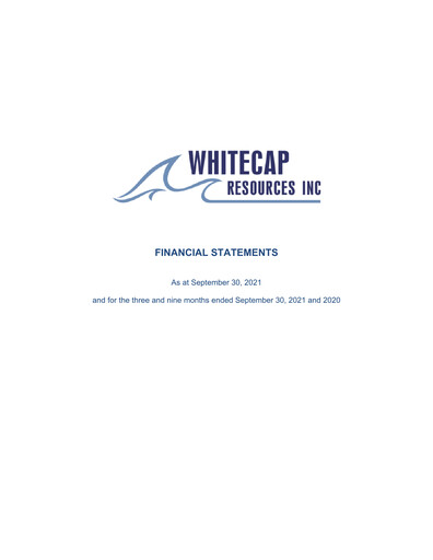 Thumbnail Whitecap Resources Quarterly Report 2021-q3
