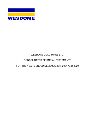 Thumbnail Wesdome Gold Mines Financial Statement 2021