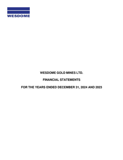 Thumbnail Wesdome Gold Mines Financial Statement 2024