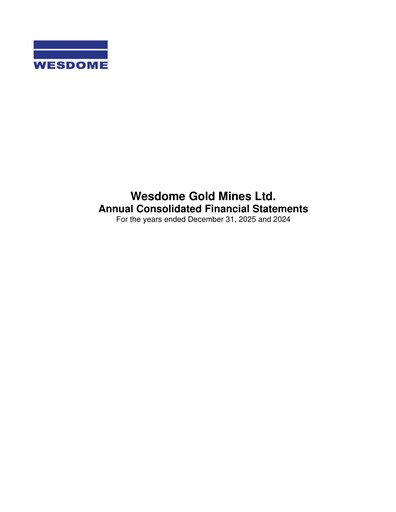 Vorschaubild Wesdome Gold Mines Finanzmitteilung 2025