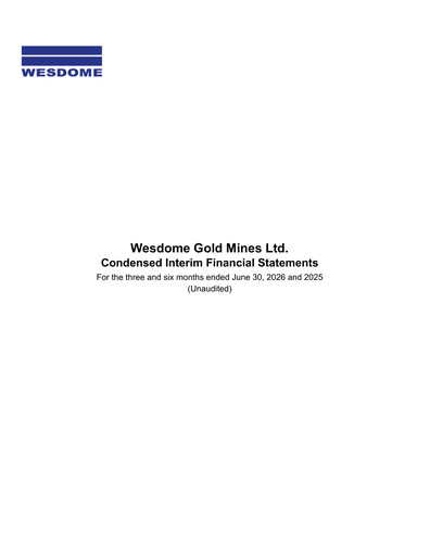 Thumbnail Wesdome Gold Mines Quarterly Report 2026-q2