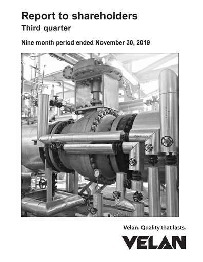 Thumbnail Velan Quarterly Report 2020-q3