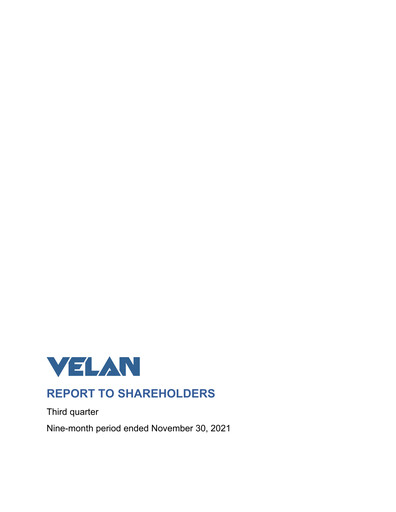 Thumbnail Velan Quarterly Report 2022-q3