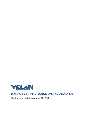 Thumbnail Velan Quarterly Report 2024-q3