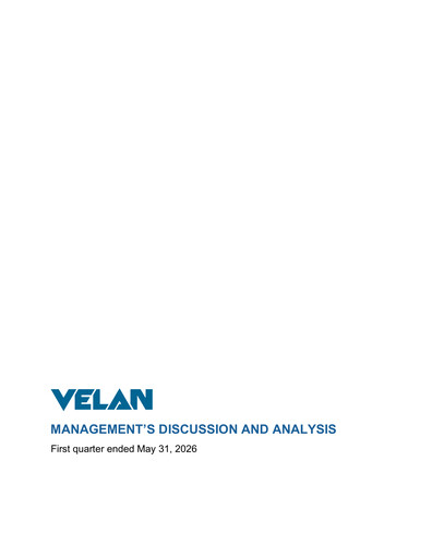 Thumbnail Velan Quarterly Report 2027-q1