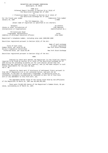 Thumbnail TJX Companies Annual Report 1997