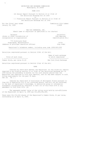 Thumbnail TJX Companies Annual Report 1999