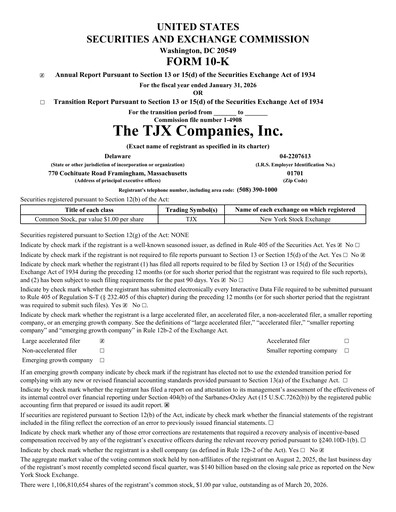 Thumbnail TJX Companies Annual Report 2026