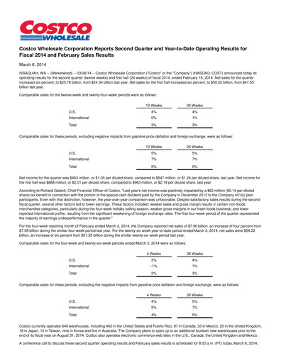Thumbnail Costco Quarterly Report 2014-q2