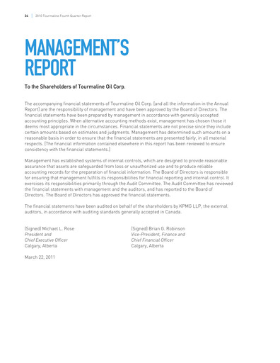 Thumbnail Tourmaline Oil
 Financial Statement 2010