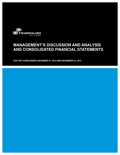 Thumbnail Tourmaline Oil
 Financial Statement 2013