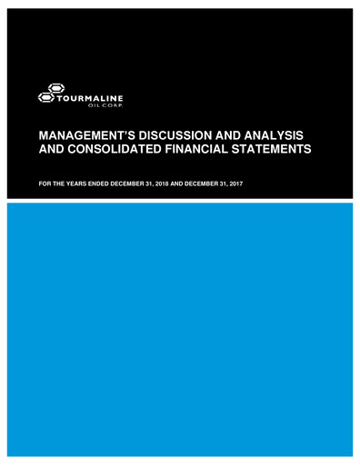 Thumbnail Tourmaline Oil
 Financial Statement 2018