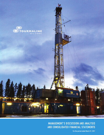 Vorschaubild Tourmaline Oil
 Quartalsbericht 2011-q1
