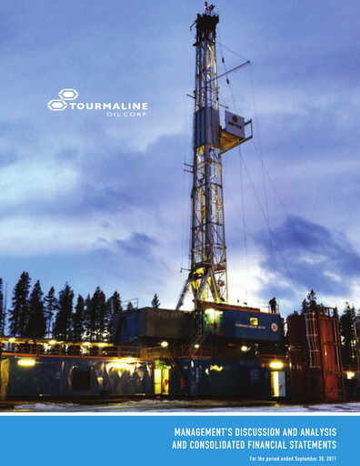 Vorschaubild Tourmaline Oil
 Quartalsbericht 2011-q3