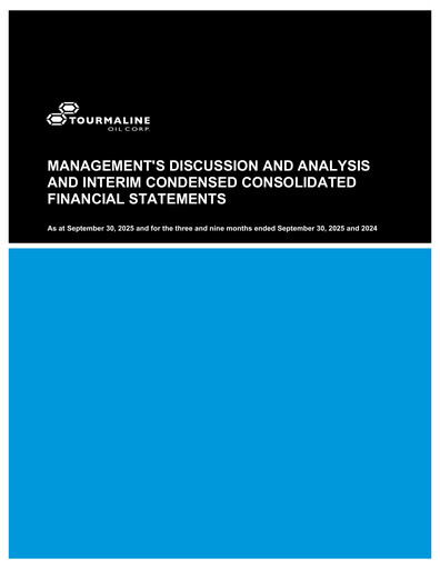 Thumbnail Tourmaline Oil
 Quarterly Report 2025-q3