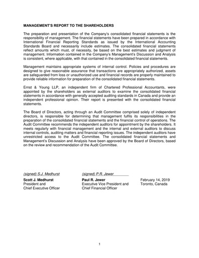 Thumbnail Toromont Financial Statement 2018-q4