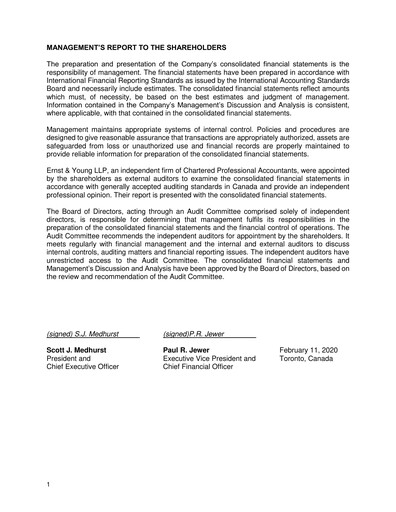 Thumbnail Toromont Financial Statement 2019-q4