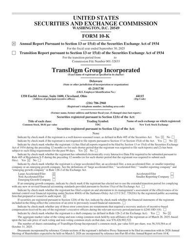 Thumbnail TransDigm Group Annual Report 2025