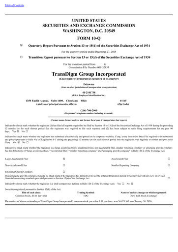 Thumbnail TransDigm Group Quarterly Report 2026-q1