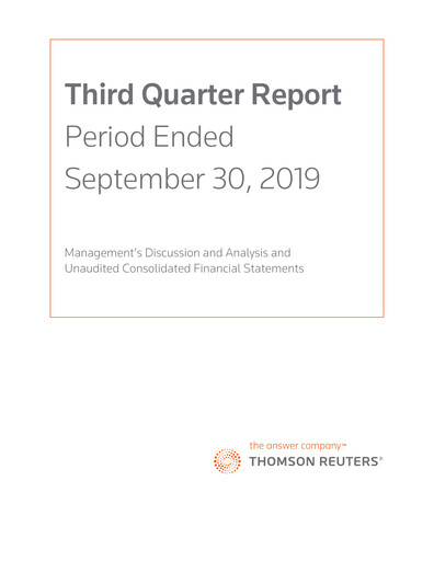 Thumbnail Thomson Reuters
 Quarterly Report 2019-q3