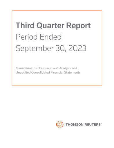Thumbnail Thomson Reuters
 Quarterly Report 2023-q3