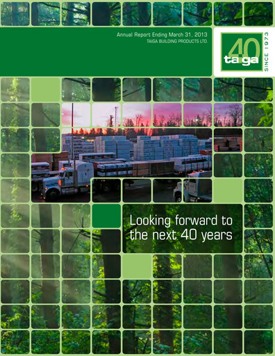 Thumbnail Taiga Building Products Annual Report 2012-2013
