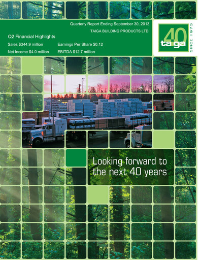 Thumbnail Taiga Building Products Quarterly Report 2013-q2