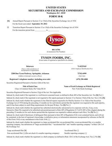Thumbnail Tyson Foods
 Annual Report 2012
