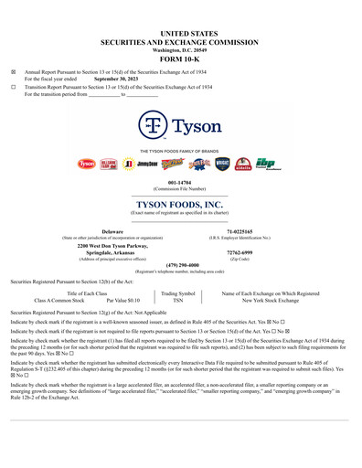 Thumbnail Tyson Foods
 Annual Report 2023