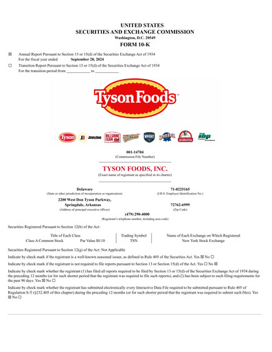 Thumbnail Tyson Foods
 Annual Report 2024