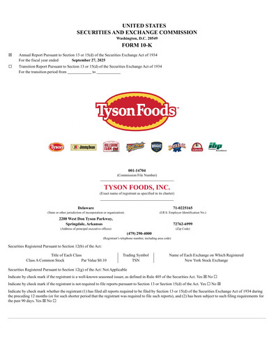 Thumbnail Tyson Foods
 Annual Report 2025