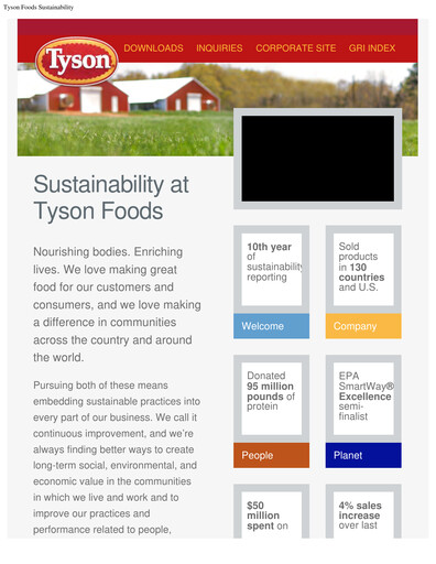 Thumbnail Tyson Foods
 Sustainability Report 2013