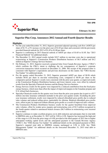 Thumbnail Superior Plus Quarterly Report 2012-q4