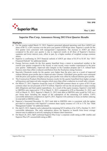 Thumbnail Superior Plus Quarterly Report 2013-q1