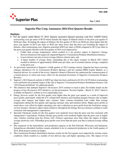 Thumbnail Superior Plus Quarterly Report 2014-q1