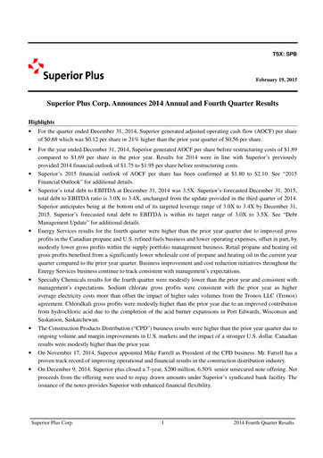 Thumbnail Superior Plus Quarterly Report 2014-q4