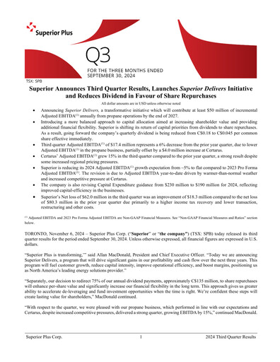 Thumbnail Superior Plus Quarterly Report 2024-q3