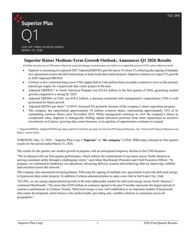 Thumbnail Superior Plus Quarterly Report 2026-q1