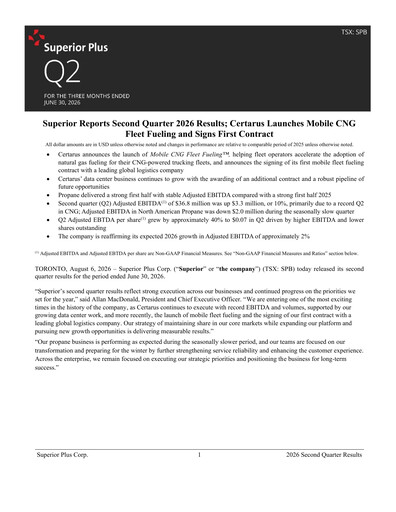 Thumbnail Superior Plus Quarterly Report 2026-q2