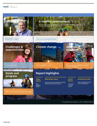 Thumbnail Suncor Energy
 Sustainability Report 2015