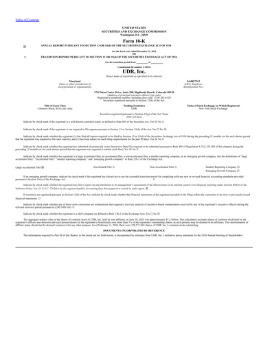 Thumbnail UDR Apartments Annual Report 2025