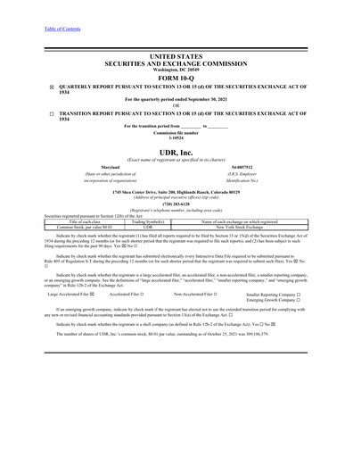 Vorschaubild UDR Apartments Quartalsbericht 2021-q3