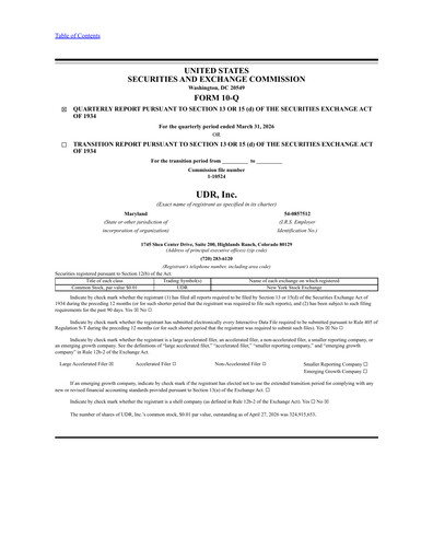 Vorschaubild UDR Apartments Quartalsbericht 2026-q1